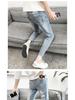 Men's Skinny Loose Ripped Jeans - Korean Style Trendy Beggar Pants, Slim Fit, 9-Point Length, Spring/Summer Collection