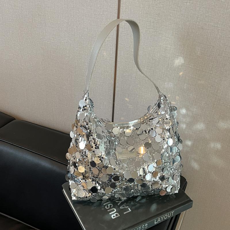 Bag Women's Bag 2025 New European and American Fashion Sequined Shoulder Bag Large Capacity Casual Versatile Hand Carry Armpit Bag Tide