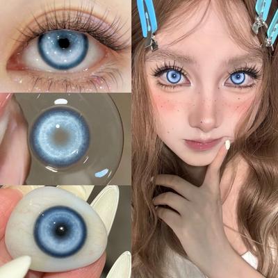 Hot Selling 2pcs Colored Contact Lenses Green Eye Lens Yearly Cosplay Blue Makeup Cosplay Anime Accessories Helloween Lens