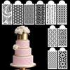 Cake Stencils for Buttercream, 10 PCS Mesh Floral Stencils for Cakes Decorating Supplies DIY Side Baking Stencil Reble Templates for Fondant Cookie