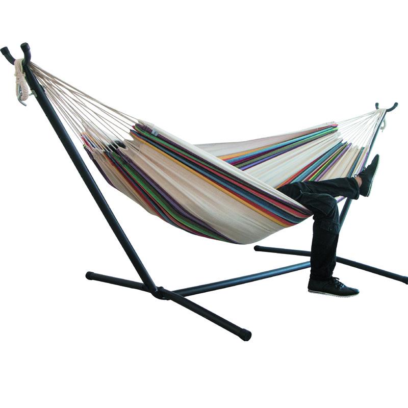 Anti-Rollover Canvas Hanging Hammock Chair for Outdoor Camping