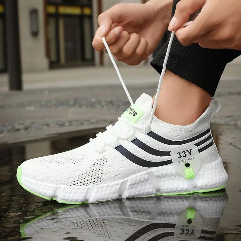 fashion New Male Sneakers Spring Summer Mesh Breathable Fashion Running Shoes Comfortable Outdoors Casual Sneaker Light Tenis Masculino