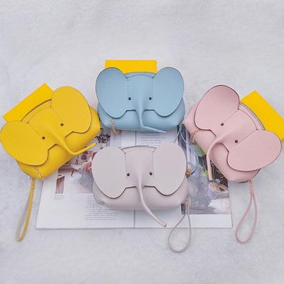 Korean  Solid Color Pu Leather Phone Purses Mini Elephant Crossbody Bags Ladies Lovely Casual Bags For Women