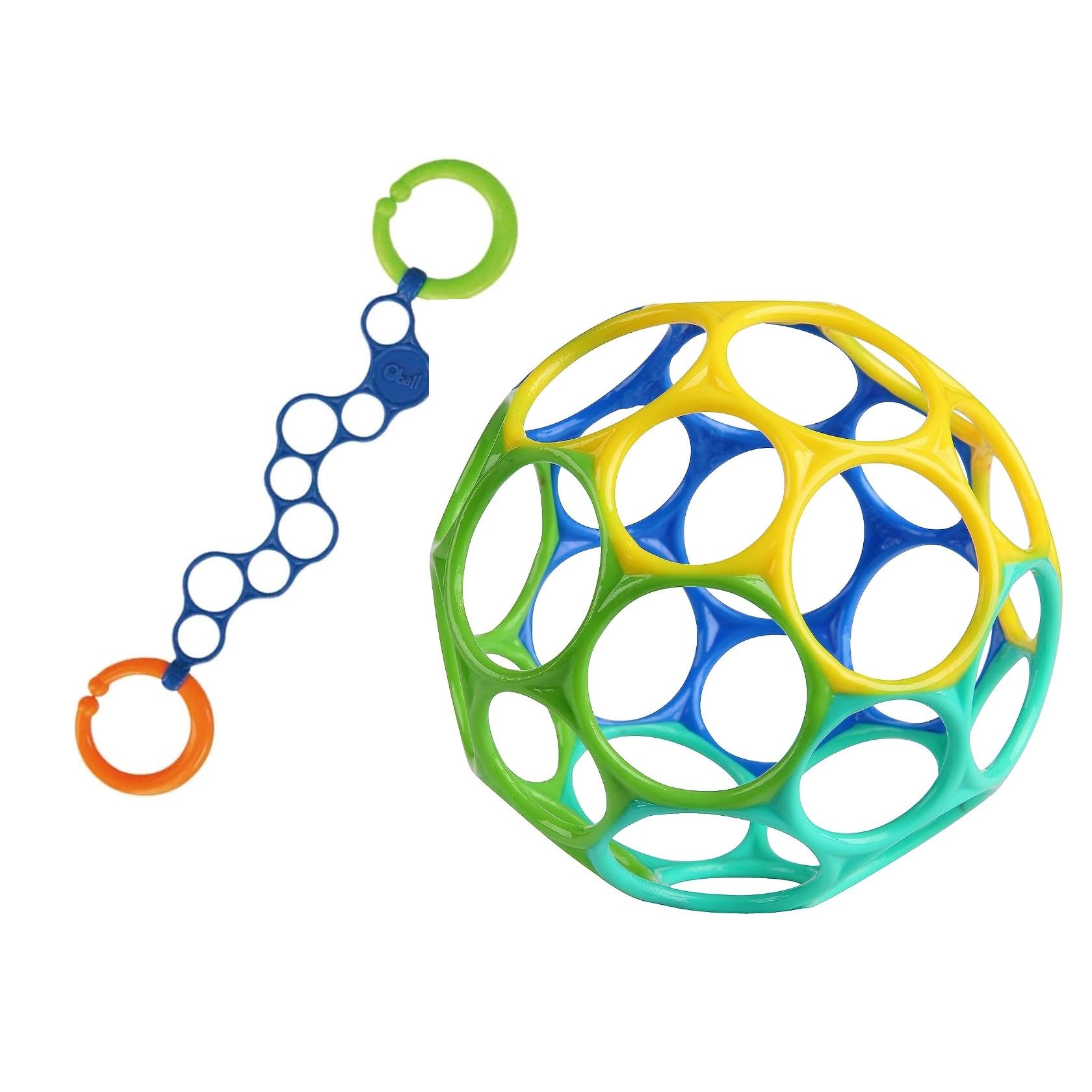 

Olink Oball Classic Set от Kids II Bright Starts Игрушка для коляски Ремешок для коляски Погремушка для прорезывания зубов Oball Baby Gift (синий) (Цвет морской волны) [0 месяцев~] синий