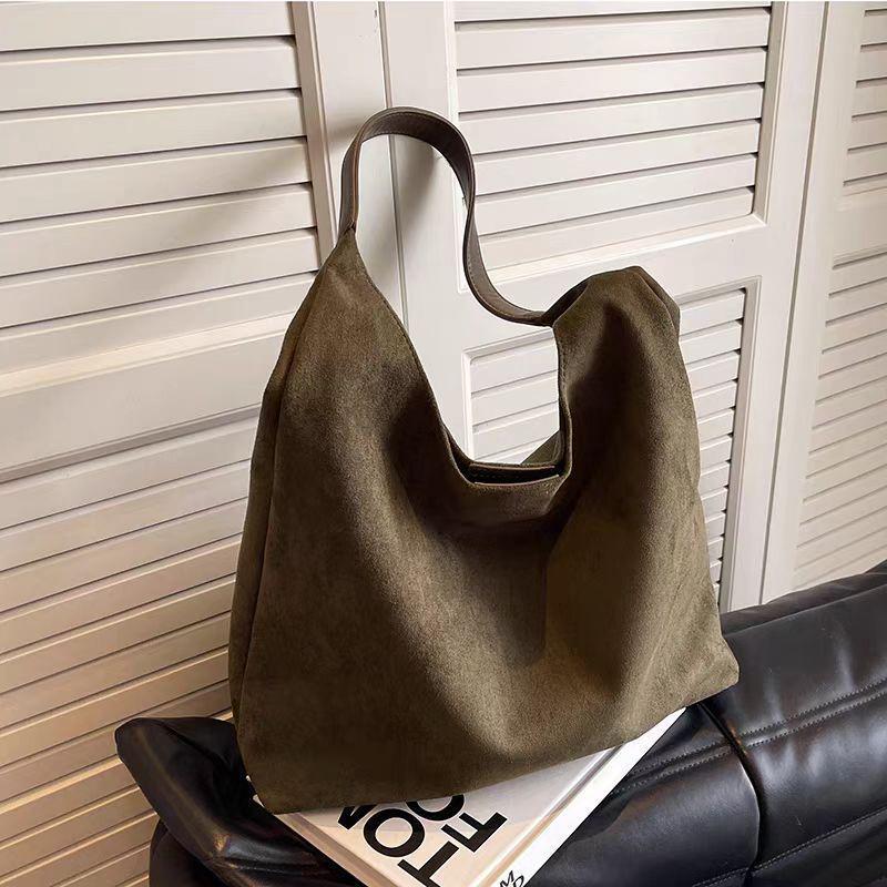 Bolsa Tote Grande Feminina Fosca Retrô - Bolsa de Ombro Outono/Inverno com Textura e Design Espaçoso