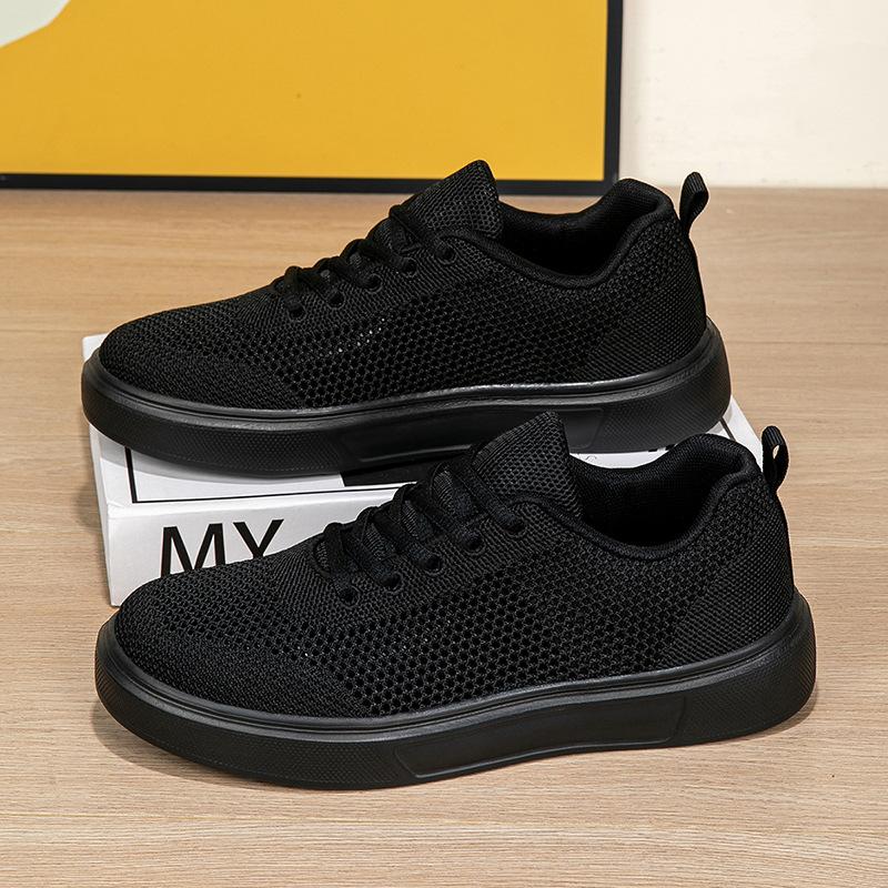 Women's shoes large size fly-woven shoes sports fashion shoes women's hollow breathable skateboard shoes jogging shoes