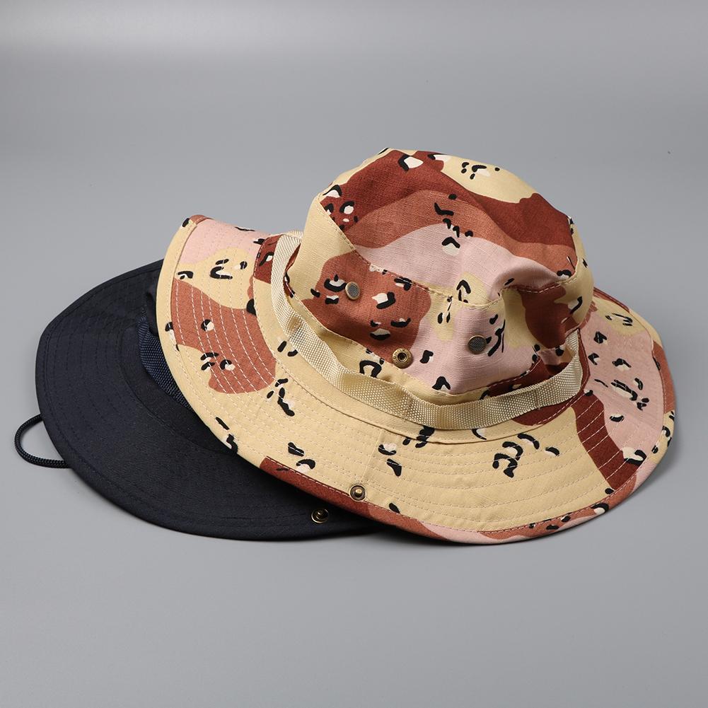 Men Camouflage Hat Tactical US Bucket Hats Panama Summer Cap Hunting Hiking Outdoor Camo Sun Caps