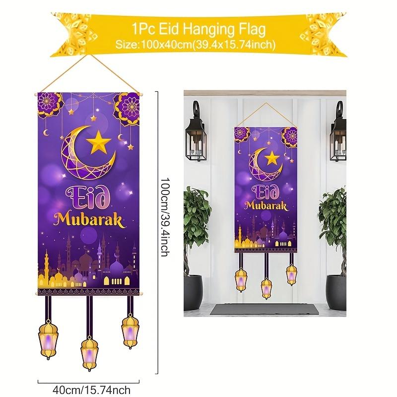 

Eid Mubarak Decoration Hanging Flag Eid Mubarak Decor 2026 for Home Islamic Muslim Party Decor Ramadan Kareem Eid Al-Fitr Gift