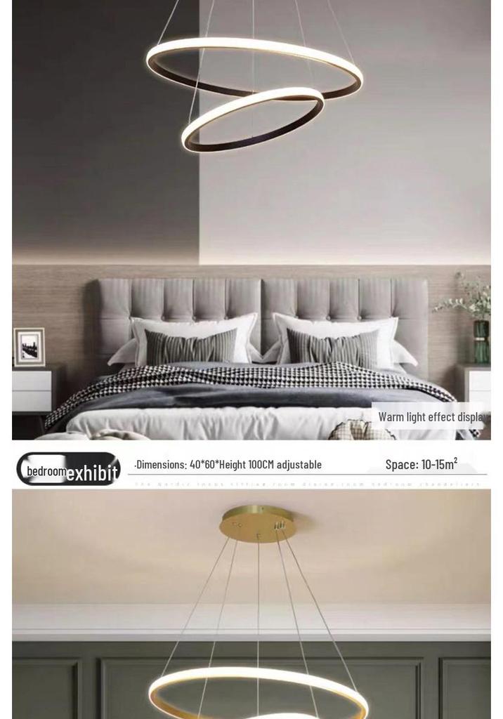 Personalized Nordic Style Minimalist Pendant Light for Living Room/Bedroom - Modern Circle Combination Design