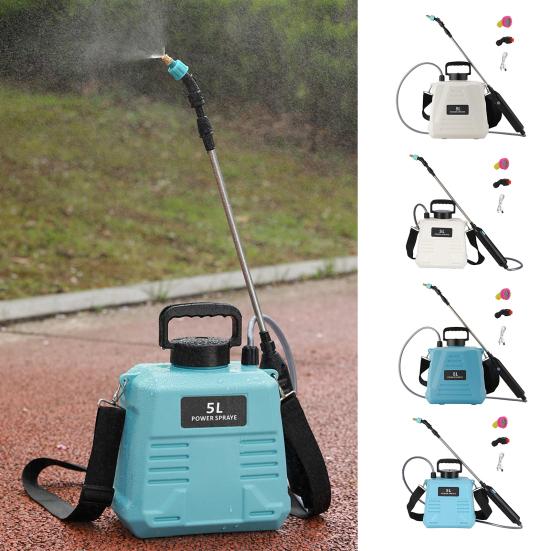 5L/8L Electric Garden Sprayer Backpack Lawn Sprayer with 3 Nozzles Retractable Wand Adjustable Strap Garden Spraying Tool for Watering Fertilizing