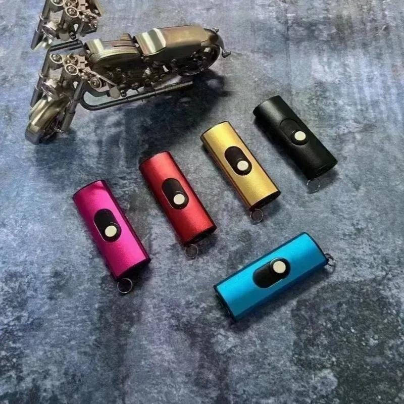 Windproof Plasma Arc Lighter Rechargeable Single Jet Flameless Metal Tool for Camping Outdoor Men's Gift Zinc Alloy Compac