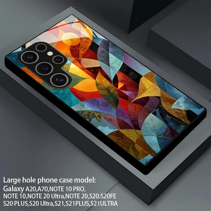 Fall Leaf Abstract Pattern 2D Mobile Phone Case for Samsung S26 S25 S24 S23 S22 S21 S20 A56 A36 A16 - Glass Protective Cover