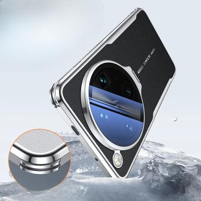 Für OPPO Find X9 Ultra Glaslinse Unsichtbare Halterung Hülle Für Find X9Ultra Vier Ecken Anti-Drop Einfache Leder Stoßfeste Abdeckung