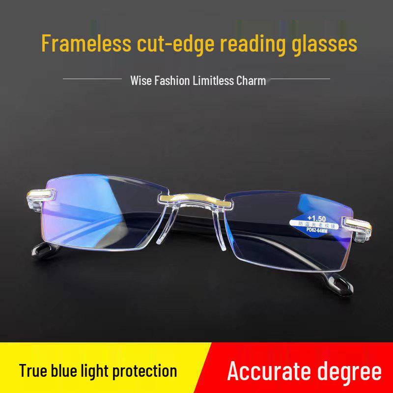 Intelligente randlose Blaulicht-Lesebrille mit Zoom - Schlichtes Design
