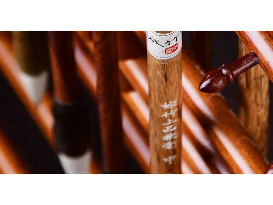 Rosewood Calligraphy Brush and Pen Holder - Solid Wood Rack for Study Treasures