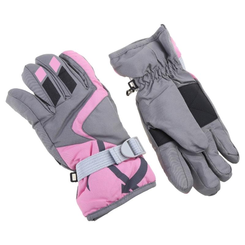 Anti Slip Snow Gloves Adjustable Wrist Strap Gloves Warm Mittens Outdoor Skiing Gloves Skating Essential for 3-16T Kids