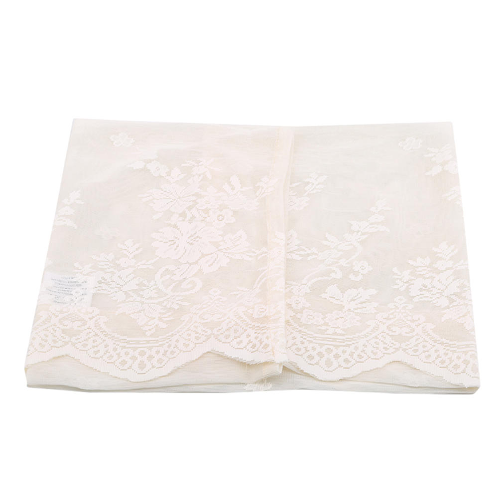 Farmhouse Rustic Style Kitchen Short Sheer Curtains Elegant Lace Blackout Window Valance for Bedroom Bathroom