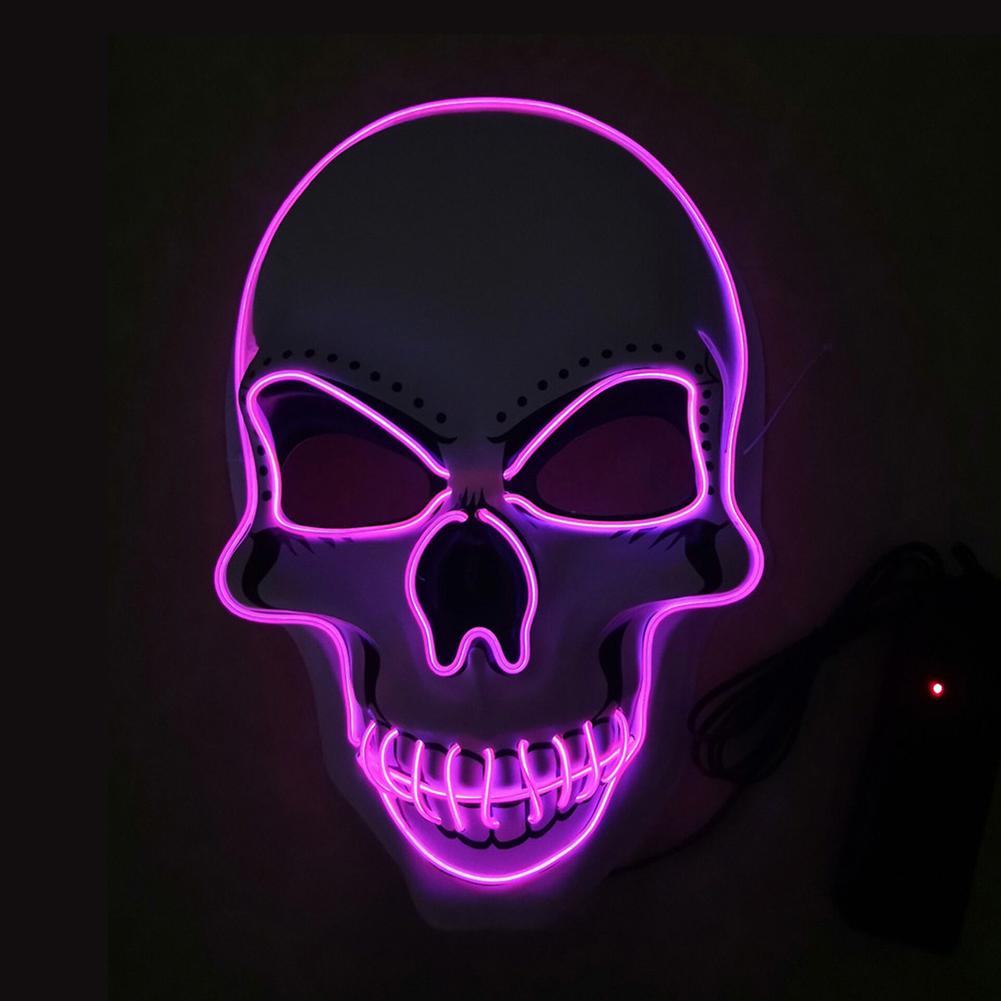 

1Pc Skull LED Mask Masquerade Masks Neon Mask Light Glow In The Dark Mascara Horror Mask Glowing Masker Halloween Party Masque