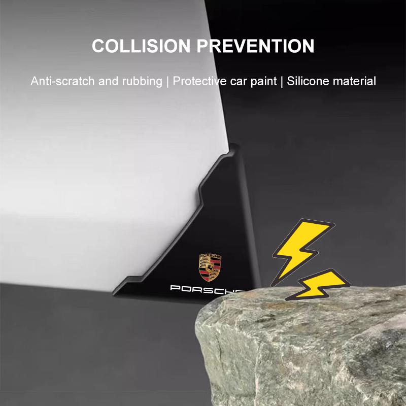 2Pcs Car Door Corner Cover Bumper Crash Anti-Scratch Protection Sticker For Porsche Boxster Cayenne Panamera Macan Cayman 911 918 996 917 991