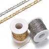 2 Meter Edelstahlkette 2,5 mm Flach Cuban NK 3:1 Goldketten Panzerkettenkette für handgefertigte Armband Schmuckherstellung DIY