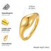 Vnox Gold Plated Flowing Glossy Ring for Women Girl, Irregular Simple Classic Light Luxury Minimalist Dainty Band Jewelry Gift