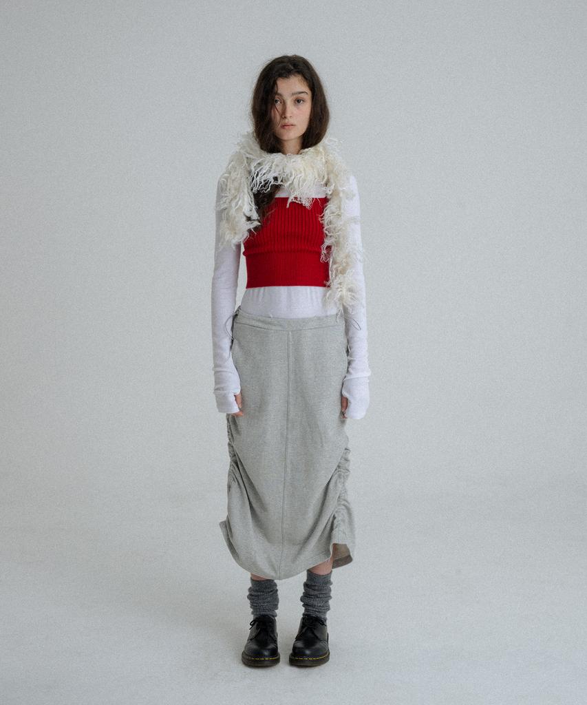 Sunday Fruits Market String Sweat Skirt Gray