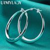 925 Sterling Silver Smooth Moon Earrings For Women Fine Jewelry