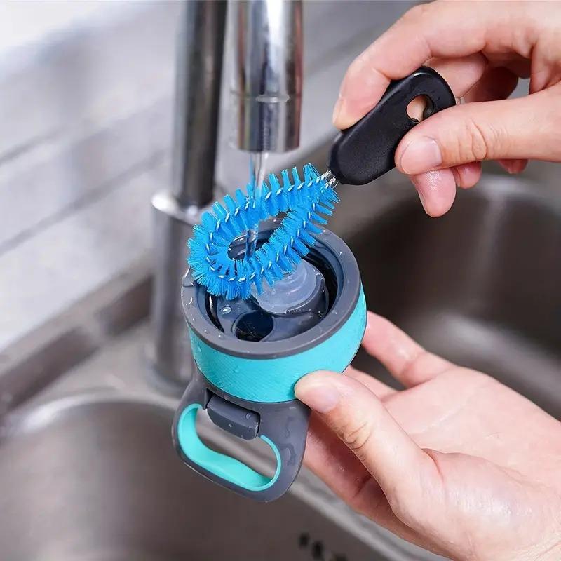 3Pcs/set  Bottle Brush Cleaning Set, Long Handle Bottle Cleaner for Washing Narrow Neck Beer Bottles Wine Decanter Narrow Cup Pipes Sinks Cup Cover