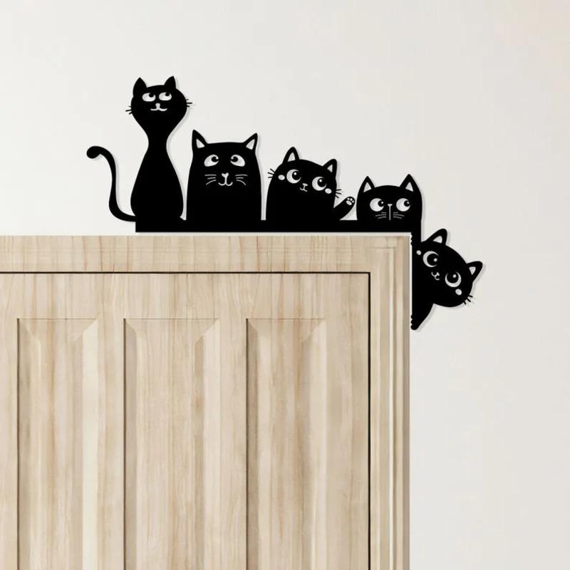 Cat Metal Door Corner Decoration Door Lintel Cartoon Anime Decoration Door Lintel