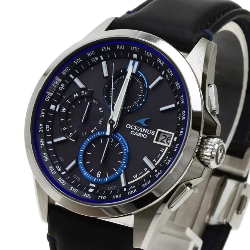 Casio OCEANUS series - disc multi-function pointer classic Poseidon belt photo-kinetic energy wave sapphire mirror solar movement OCW-T2600L-1AJF
