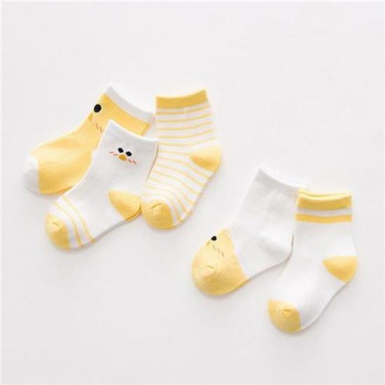 

Lawadka 5Pairs/Set Newborn Baby Boys Girls Socks Striped Cotton Cartoon Fashion Socks For Girls Boys Toddler Autumn Winter 0-3Y 0-1Y
