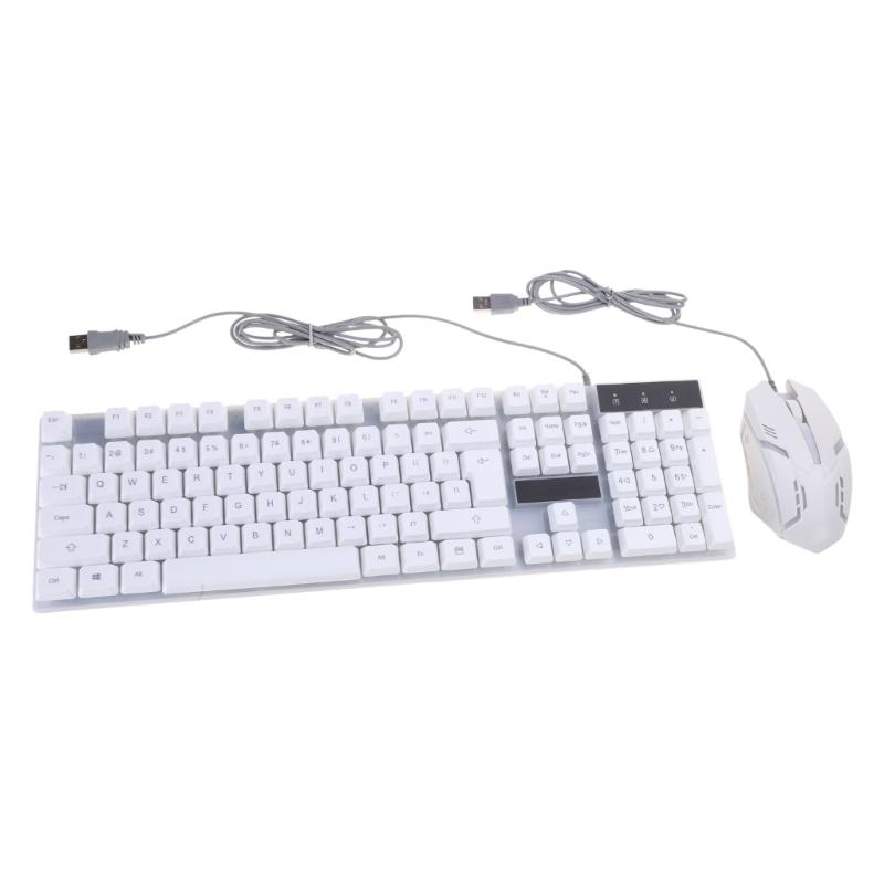 

Computer Replacement Accessories GTX300 USB Wired 104 Keys RGB Backlight Gaming Mouse Keyboard Combos Set Gifts for kids білий