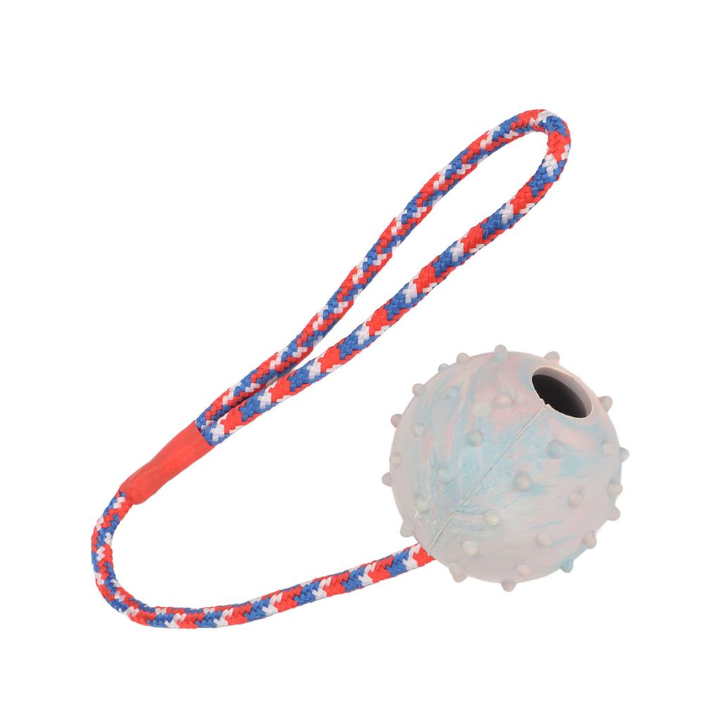 Rubber Dog Chewing Ball with Rope Puppy Teething Training Ball Toy for Medium Small Dogs