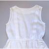 Used PAR ICI 100% Linen Tucked Sleeveless Dress Gathered White