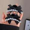 1Pcs Bow Pearl Small Hair Claw Clips Girls Black Ponytail Holder Barrettes Hair Accessories