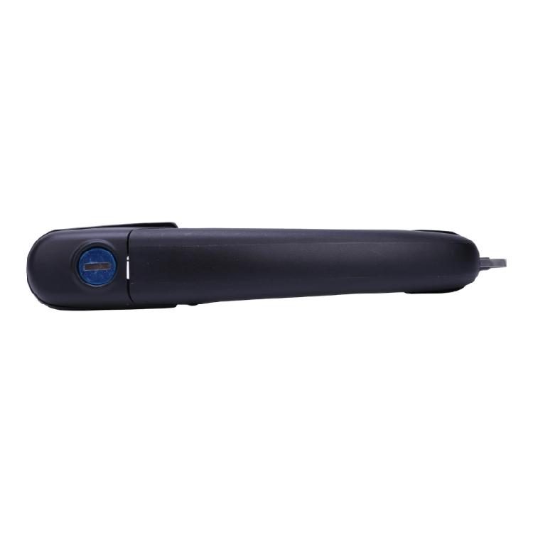 Black Exterior Vehicle Door Handle Assembly with Bolt-On Installation, Engineering-Plastic Construction and Integrated Lock Component 6N0837207