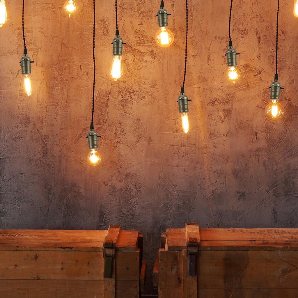 Vintage E26 E27 Push Thru Lamp Socket On Off Switch Replacement Bulb Socket Heavy Duty Antique Lighting Retro Easy Install