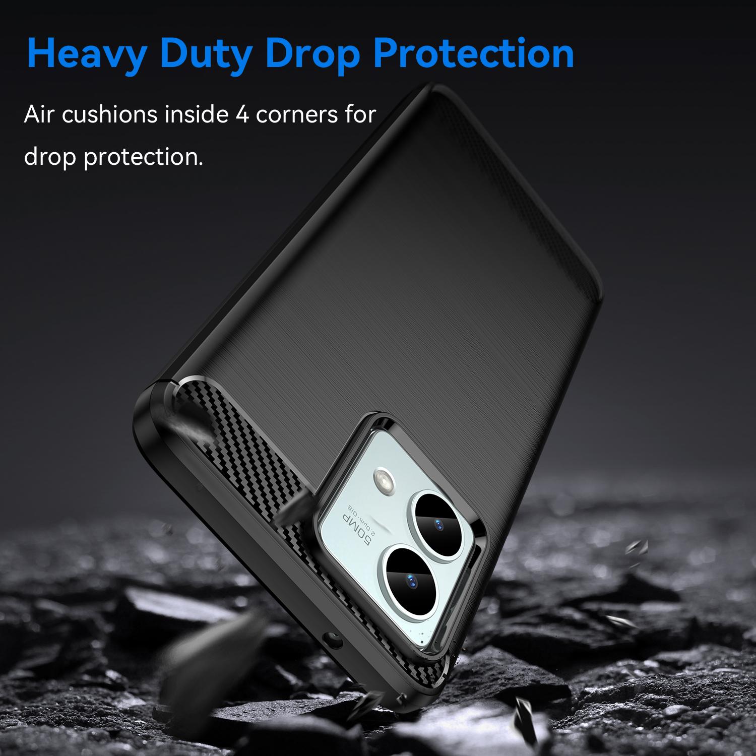

For Motorola Moto G84 5G Case TPU Shell Phone Cover with Carbon Fiber Texture Blue
