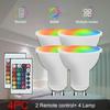 24-key remote control GU10 spotlight atmosphere light 16-color RGBLED multi-color bulb 85-265V home lighting dimmable