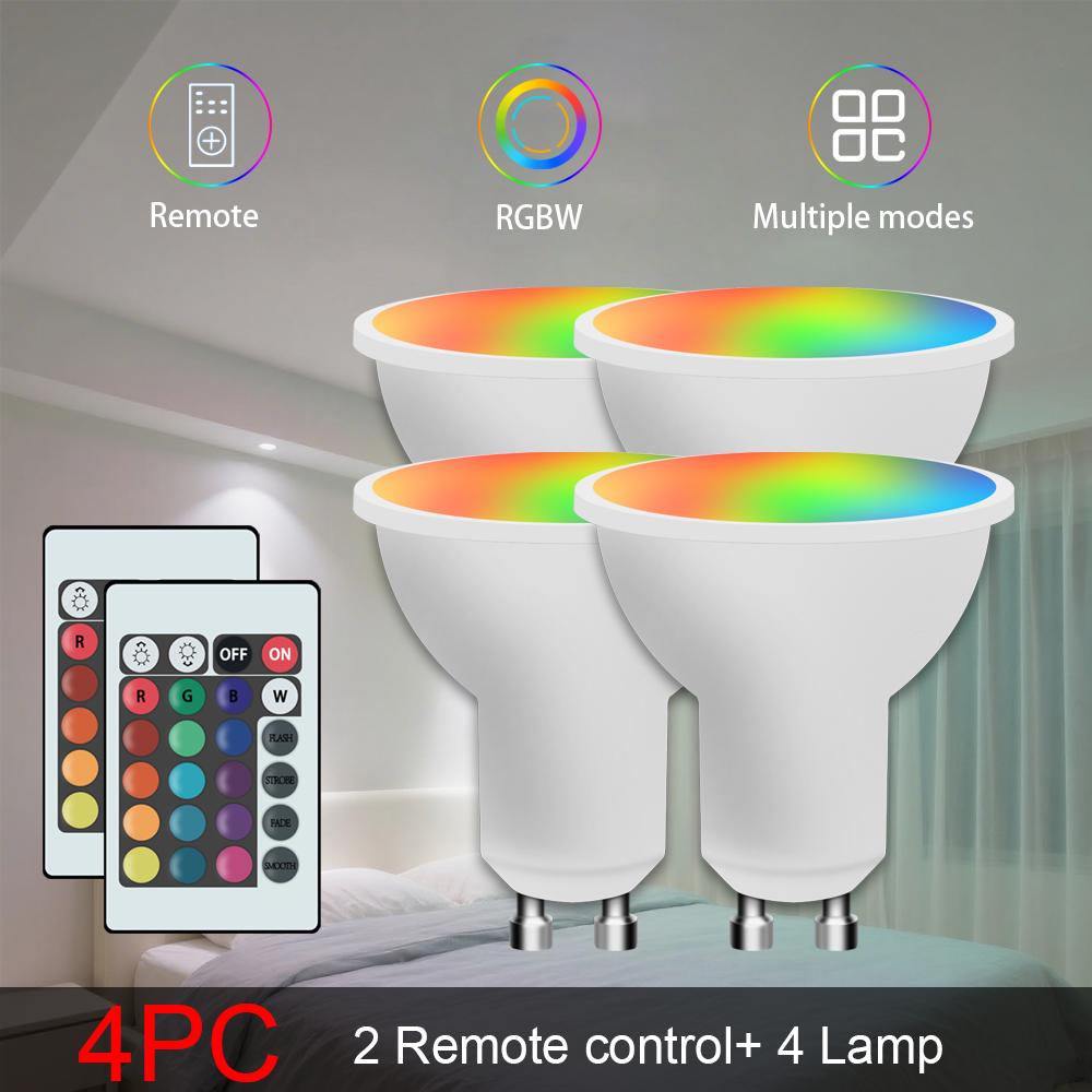 24-key remote control GU10 spotlight atmosphere light 16-color RGBLED multi-color bulb 85-265V home lighting dimmable