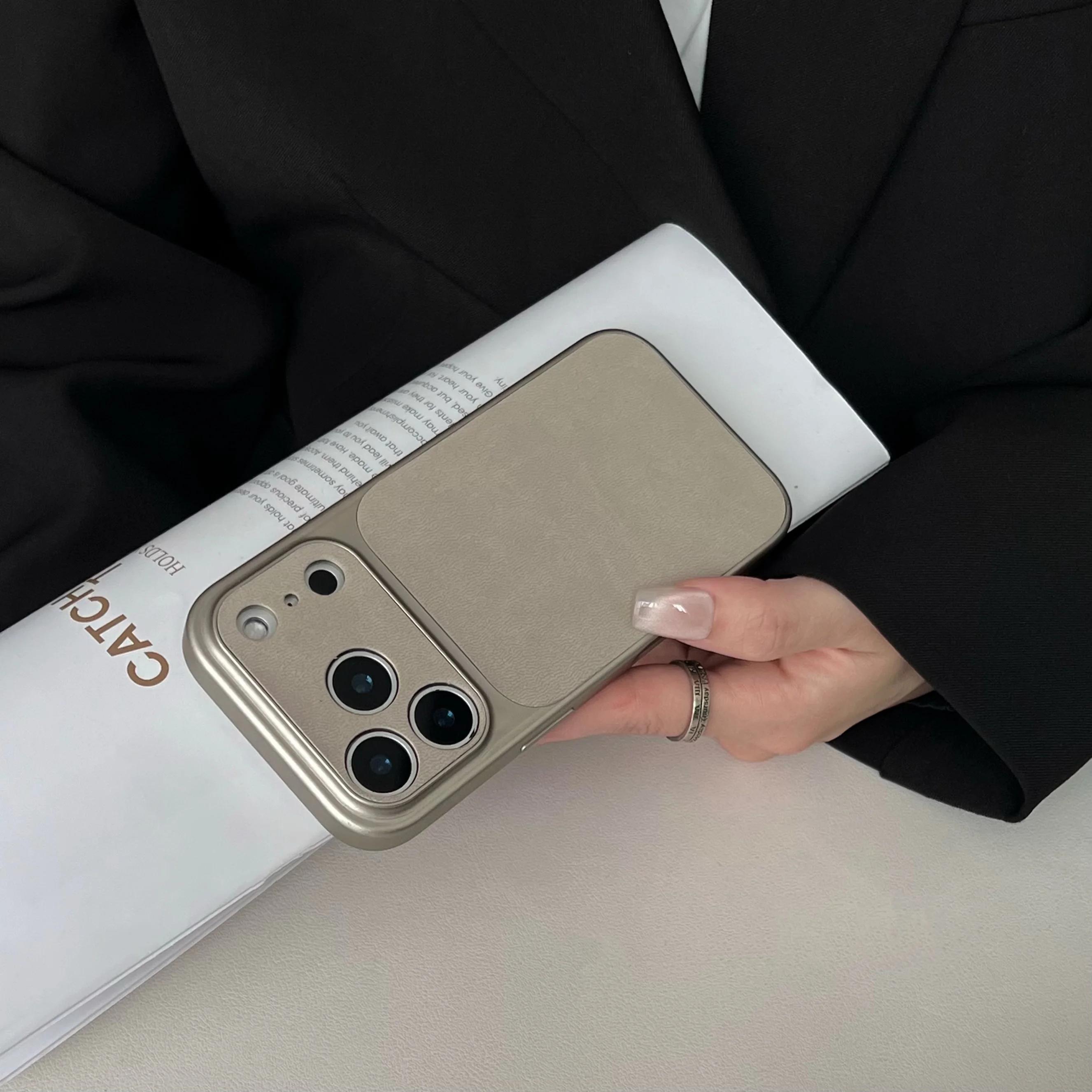 

Деловой Чехол с Текстурой Кожи Ударопрочный Однотонный Для iPhone 17 16 15 14 13 12 11 17Pro Max Оригинальный Защитный Экологичный Чехол 11