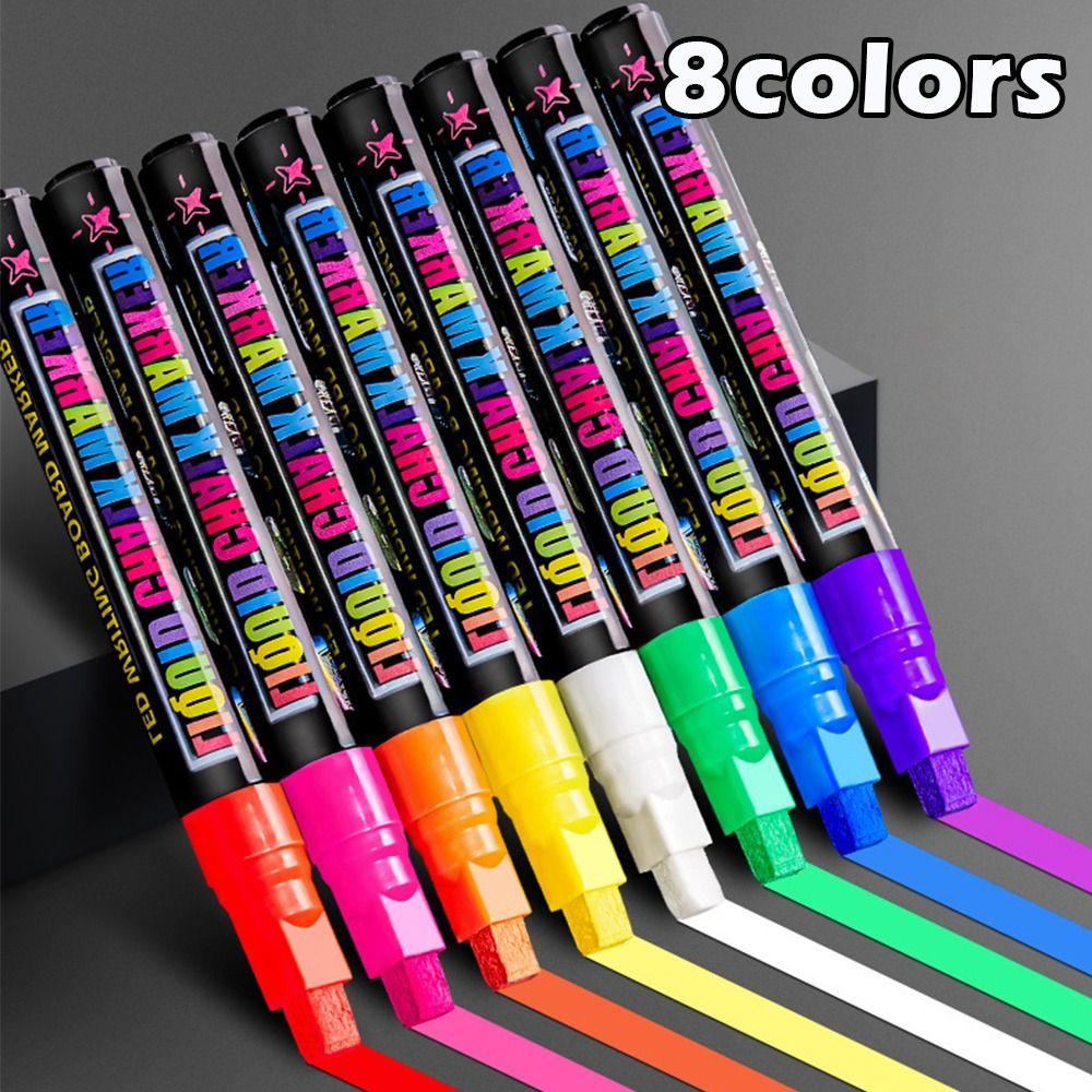 6/8Colors Dust-free Liquid Chalk Pen Erasable Art Marker Pen Blackboard Graffiti Painting