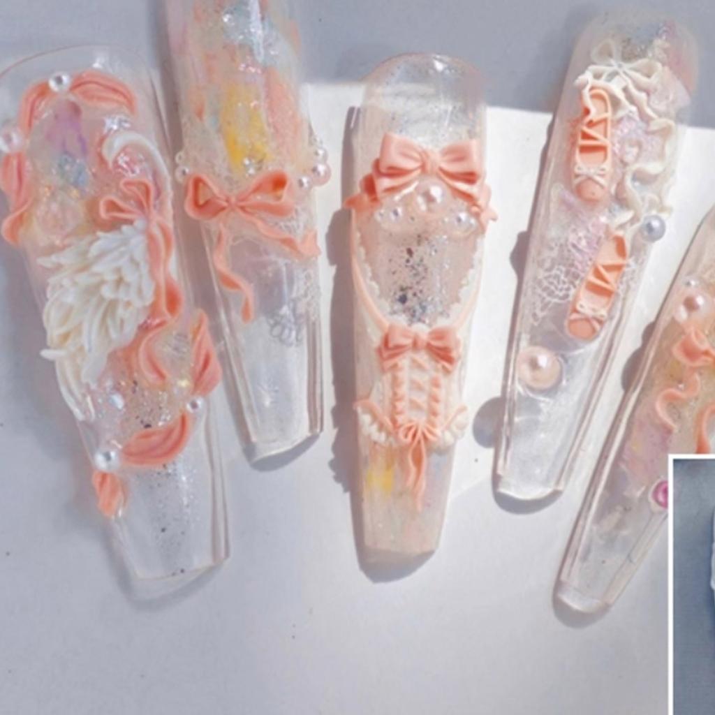 Silicone Mould for Embossed Nail Art Stickers Intricate Floral Lace Bowknot Designs Crafting Easy Application