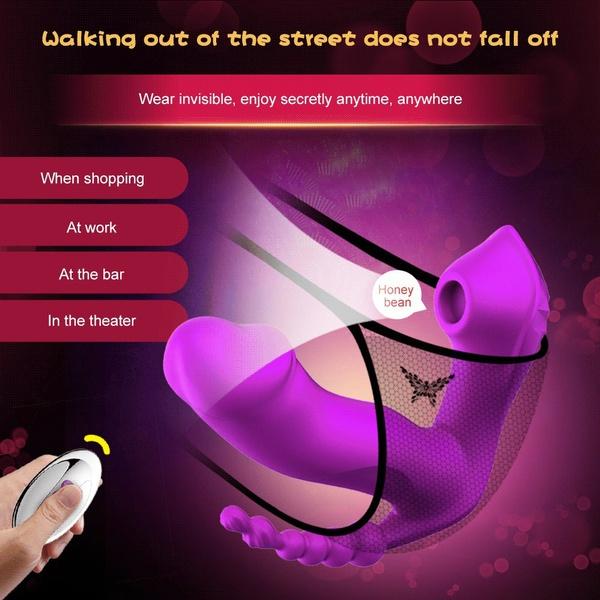 3 IN 1 Sucking Vibrator 7 Mode Vibrating Sucker Anal Vagina Clitoris Stimulator Wearable Oral Suction Erotic Sex Toys for Women Orgasm