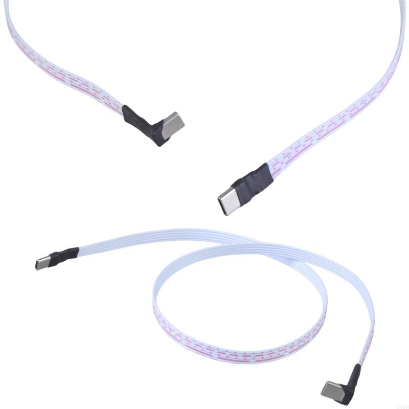 Type C to USB-C Slim 90 Angled Adapter Cable Power Bank Flexible Cable FPC PD Charging Data Cable Type-C Bend Flat Silicone Wire