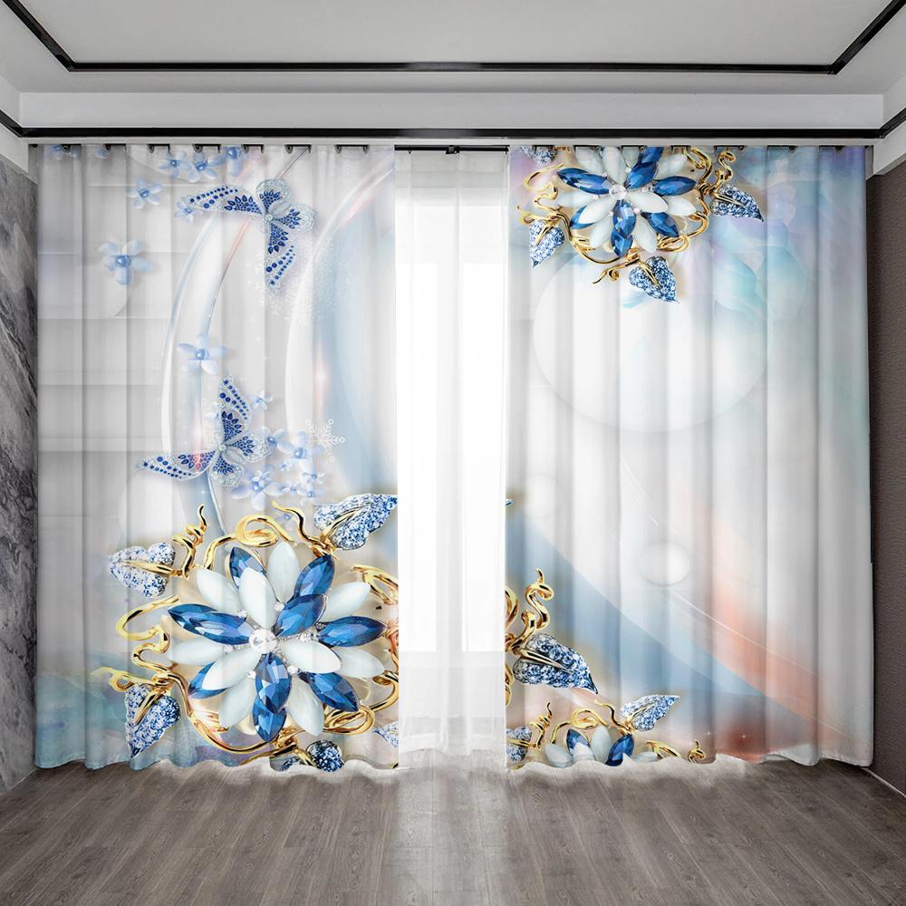 

2 шт. Шторы для украшения дома, цветы лотоса и банана с карнизом, для кухни, кофейни, гостиной, балкона, сада 75x166cm&Without mount