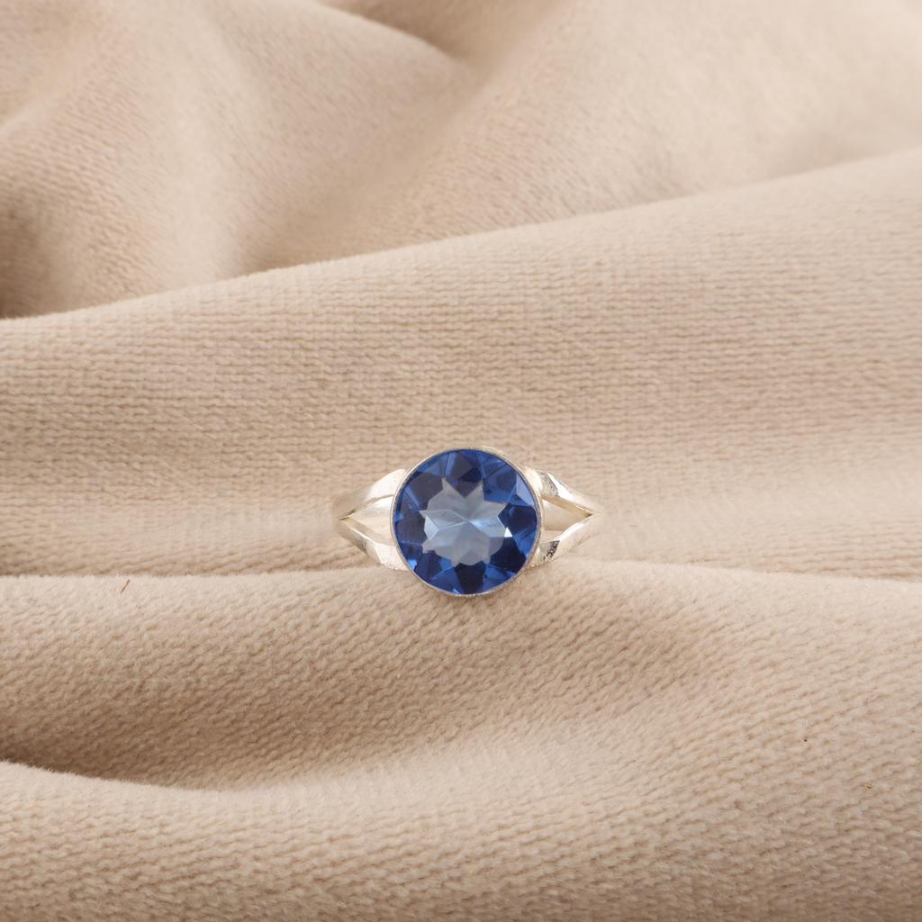 Cercei din Argint cu Piatră Prețioasă Tanzanit, Argint Sterling 925 Inel Frumos Făcut Manual pentru Femei, Cadou Piatră de Naștere Decembrie, Inel pentru Petrecere RR-83-16