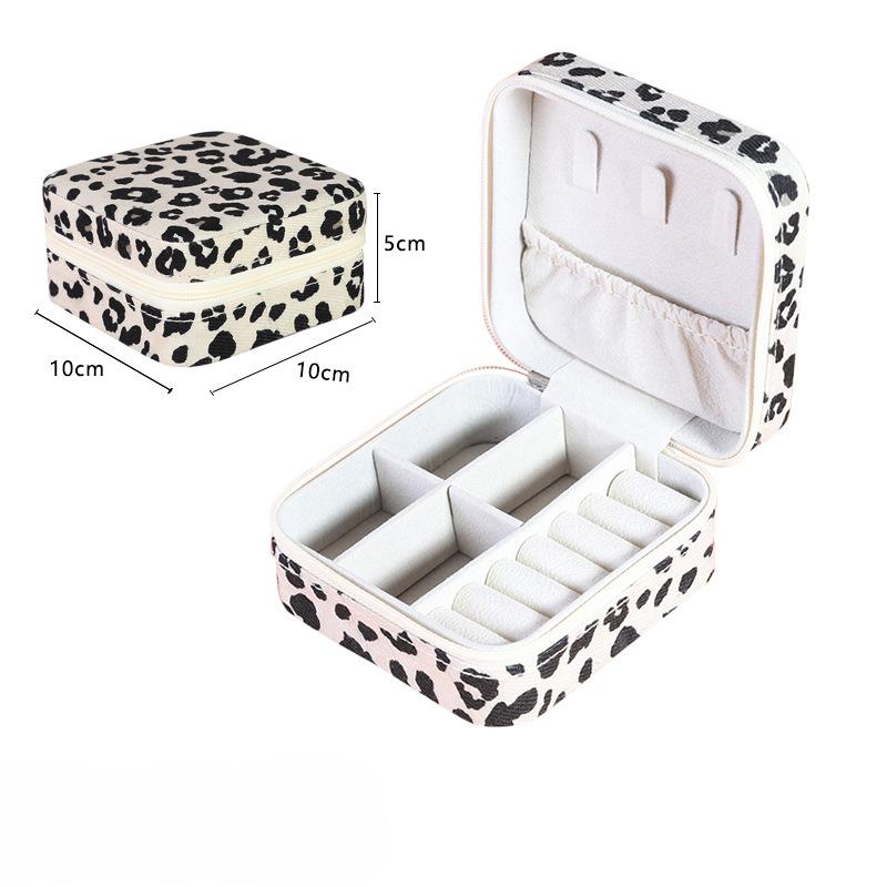 Velvet Jewelry Box For Women Necklace Ring Earrings Organizer Holder Travel Portable Zipper Square Jewelry Storage Case
