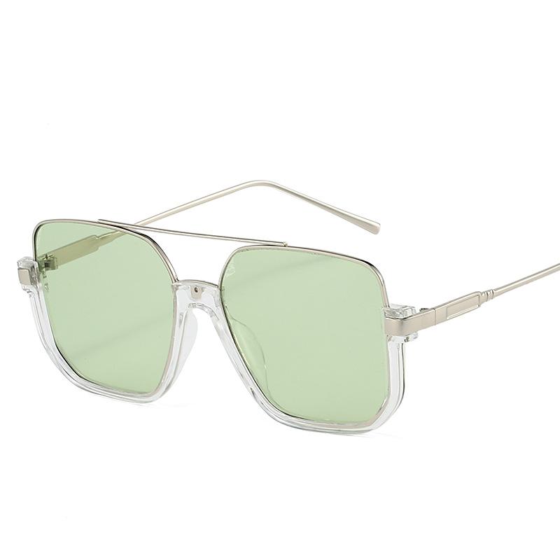 Korean Fashion Women Sunglasses Double Bridge Semi-rimless Sun Glasses Male UV400 Protection Cool Sunglasses