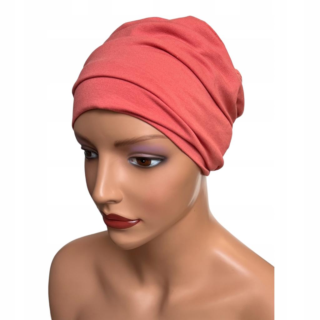 Turban Iryda Orange, Podwójna Czapka Na Jesień Także Po Chemioterapii